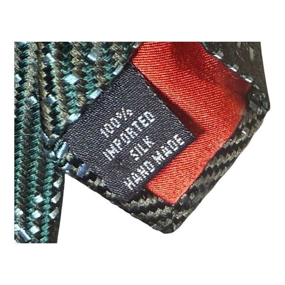 Oscar By Oscar de la Renta Handmade Tie Green Blue - Picture 9 of 9